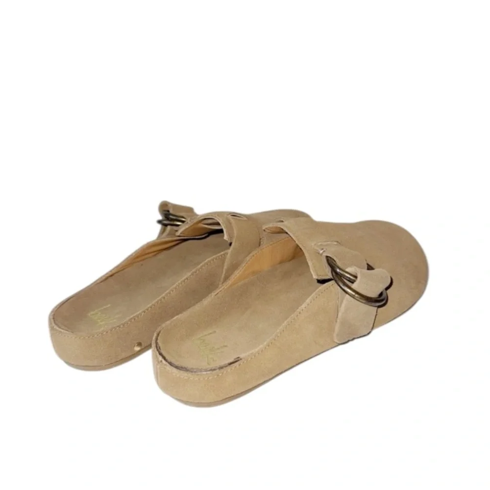 beek Tan Suede Buckle Mules NWOT - Picture 5 of 9